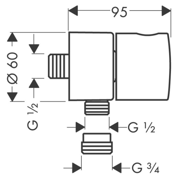 подключение для душевого шланга fixfit stop axor uno 38882000