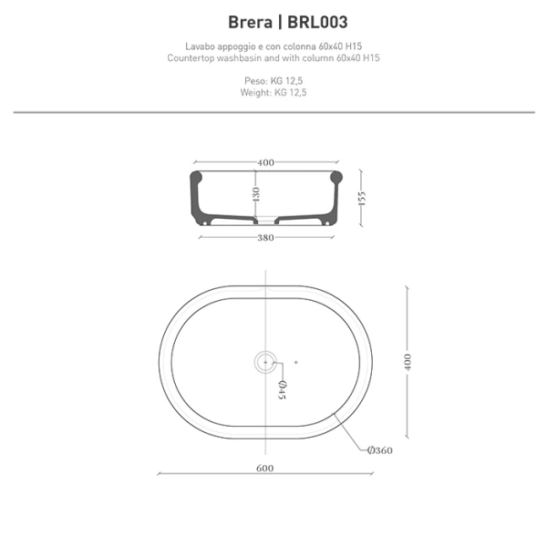 artceram church тумба с раковиной 71х53х34см., напольная, цвет: черный матовый