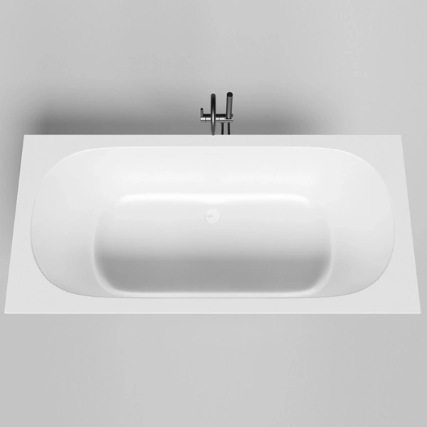 встраиваемая ванна 190х90 см salini ornella axis 190 kit 103522m, материал: s-stone, цвет: белый матовый