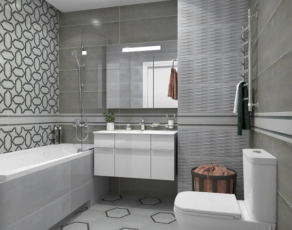 Керамическая плитка Kerama Marazzi Раваль серый светлый обрезной 13059R настенная 30х89,5 см