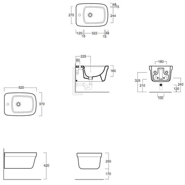 биде подвесное simas evolution evo19bi*1, цвет: белый