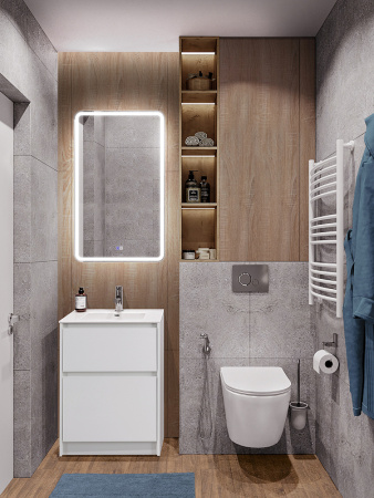 тумба под раковину belbagno kraft39-600/390-2c-pia-bo, напольная, цвет bianco opaco