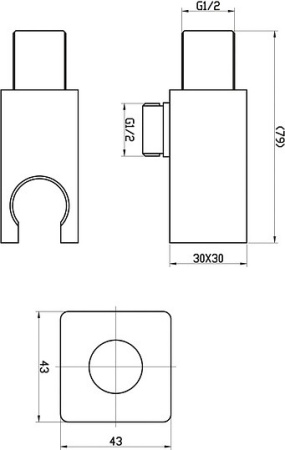 держатель для ручного душа belbagno nova bb-dhla-in со шланговым подсоединением сатин
