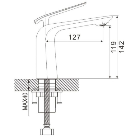 смеситель для раковины rose r13h r1301h цвет черный