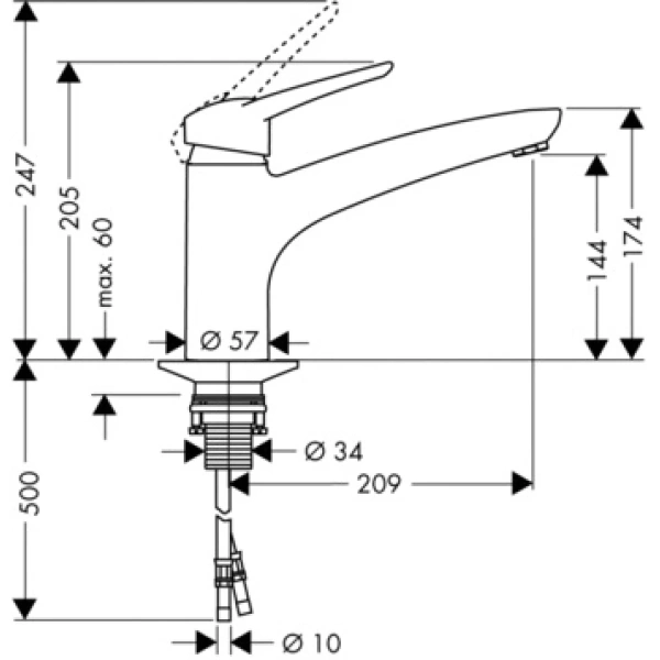 hansgrohe metropol 14830000 смеситель для кухни стандартный