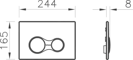 кнопка для инсталляции vitra sirius 740-0480 глянцевый цвет хром
