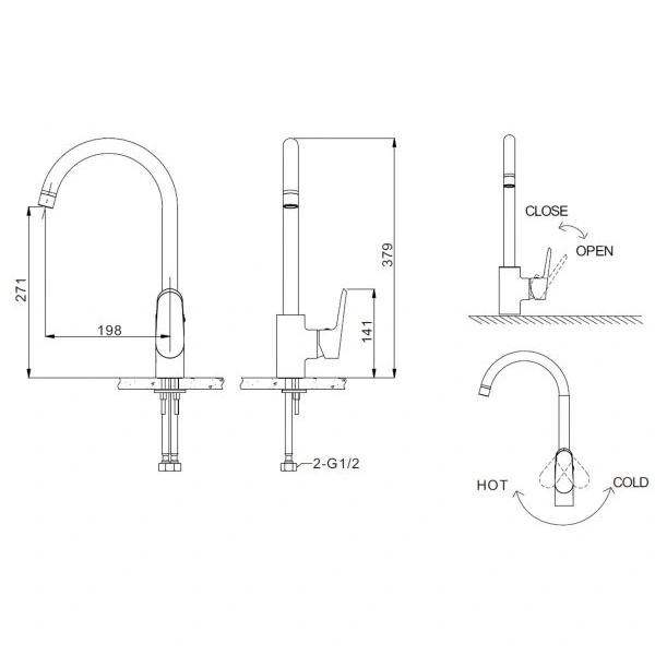 смеситель для кухни bravat pure f7105161c