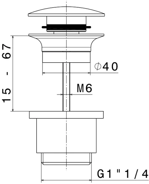 донный клапан kerama marazzi ole 230km.01.093 для раковины, универсальный, матовый черный