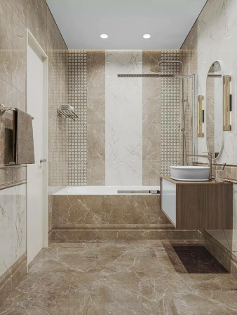 Керамическая плитка Kerama Marazzi Серенада бежевый темный глянцевый обрезной 11245R настенная 30х60 см