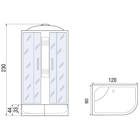 душевая кабина river nara xl 120x90 mt l 10000006207 без гидромассажа