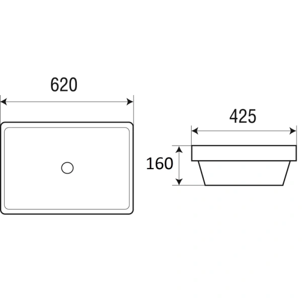 раковина встраиваемая weltwasser deilbach 6051 62х42 10000003893, белая