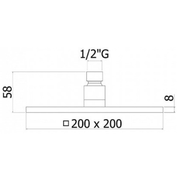 верхний душ paffoni syncro zsof075st квадратный, 20x20 см, нержавеющая сталь