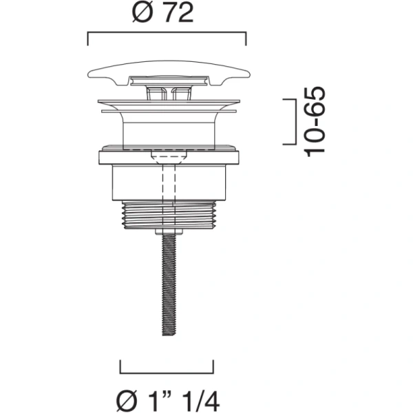 донный клапан catalano 9050550001 для раковины, универсальный, белый глянец