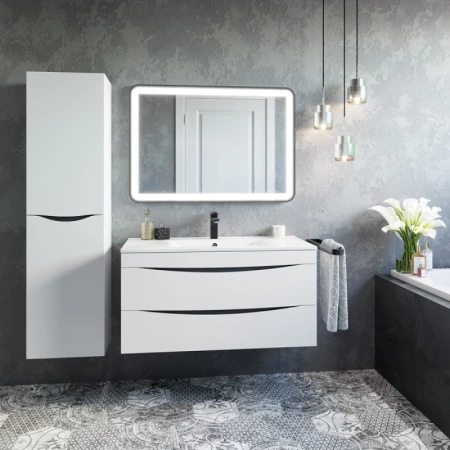 тумба с раковиной iddis cloud 100 подвесная белая clo10w1i95k