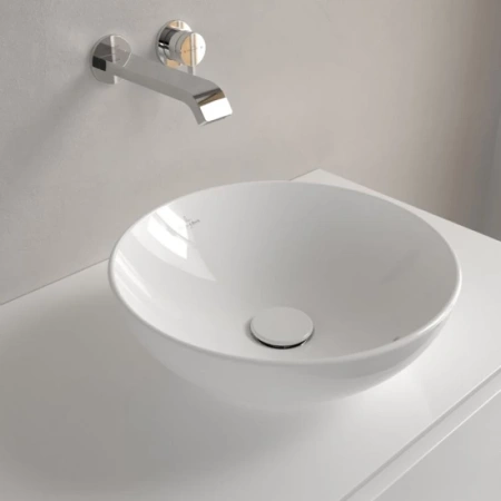 раковина villeroy & boch loop & friends 4a450001 накладная, ø38 см, альпийский белый
