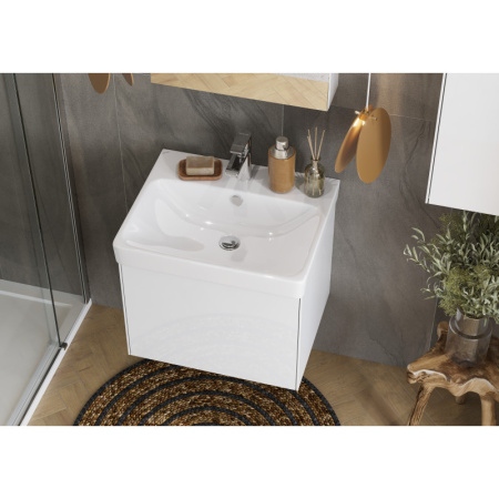 тумба с раковиной белый глянец/белый матовый 55 см акватон асти 1a2631k0ax2b0