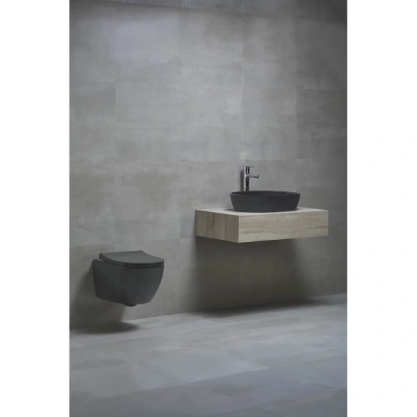 унитаз подвесной bewash bogen 88303270 с сиденьем микролифт, черный матовый