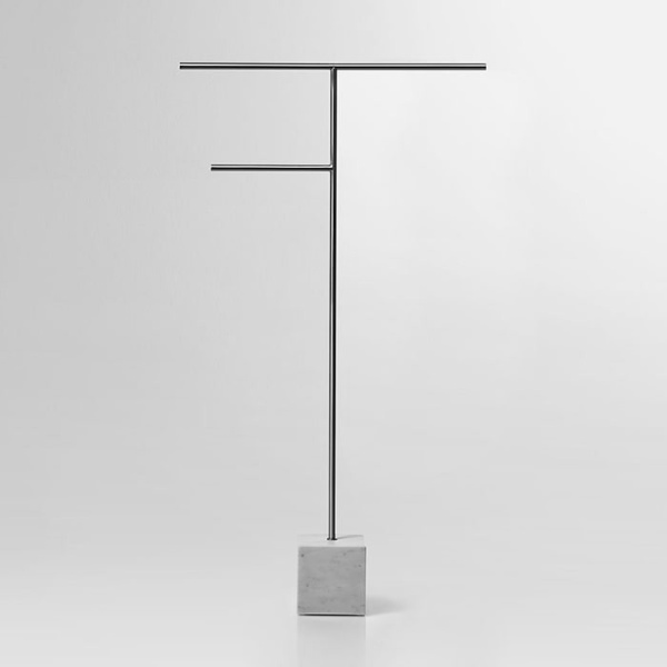Полотенцедержатель Antonio Lupi Bivio BIVIO3.8/steel.carrara напольный сатин/белый мрамор
