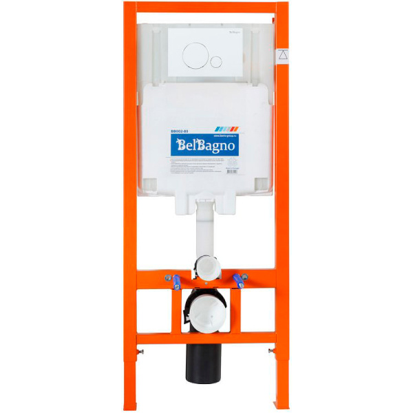 комплект унитаза с инсталляцией belbagno sfera-r bb046chr/bb2111sc/bb002-80/bb014-sr-bianco с сиденьем микролифт и белой клавишей смыва