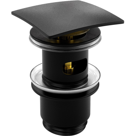 Донный клапан WasserKRAFT Abens A164 клик клак, черный матовый