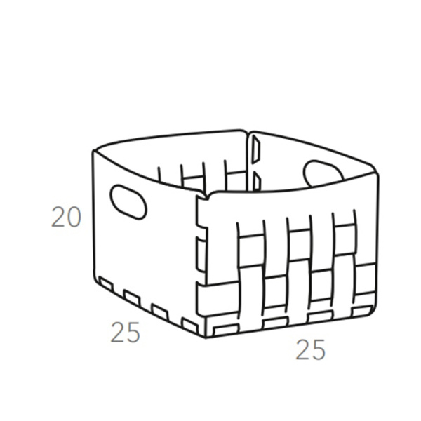 Корзинка ADJ Bottega 1044.40/55 для мелочей, 25x25xH20 см., горчичный/оливковый
