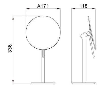 косметическое зеркало java s-m111 настольное, с увеличением 5х, цвет хром