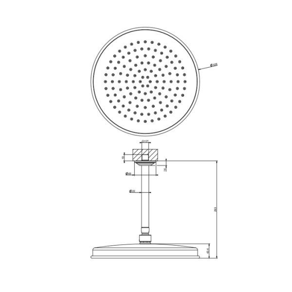 верхний душ gessi venti20 65153#708 ø30см., с потолочным держателем 29.3см., цвет: copper brushed pvd верхний душ gessi venti20 65153#708 ø30см., с потолочным держателем 29.3см., цвет: copper brushed pvd
