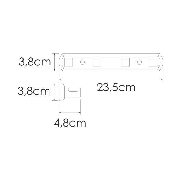 Планка на 4 крючка WasserKRAFT Rhin K-8774 цвет никель