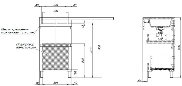 тумба под раковину aquanet вега 00329123 110.5x48 см, белый глянец