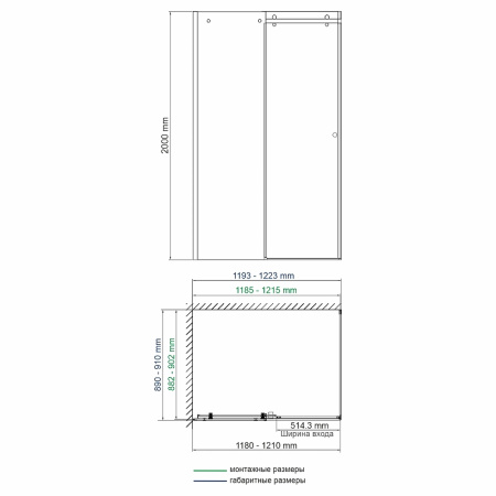 душевой уголок wasserkraft vils 120×90 56r07 профиль хром, стекло прозрачное
