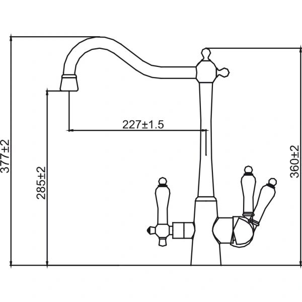смеситель для кухни с фильтром kaiser vincent 31844-3 + h851p00