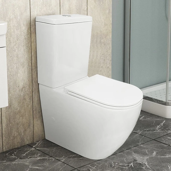 унитаз компакт azario grado az-2141 uq1 напольный, безободковый, слив "торнадо", с бачком и сиденьем микролифт, 66.5х38х84.5 см, белый