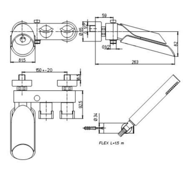 смеситель для ванны paini morgana 73cr105lz