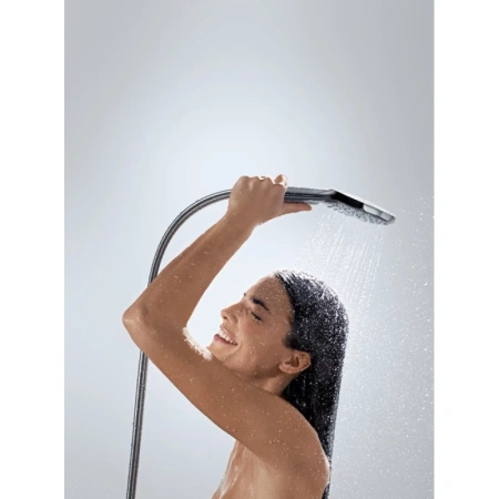 ручной душ hansgrohe raindance select 120 air 3jet ecosmart 9л/мин белый/хром 26521400