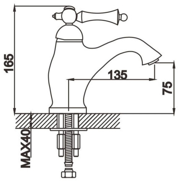 смеситель для раковины rose r01 r0101 цвет хром