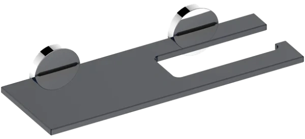 Держатель туалетной бумаги Keuco Edition 90 19073 дымчатое стекло, с полкой для телефона