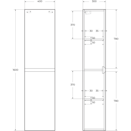 пенал подвесной nero cezares molveno molveno-1600-2a-sc-nr