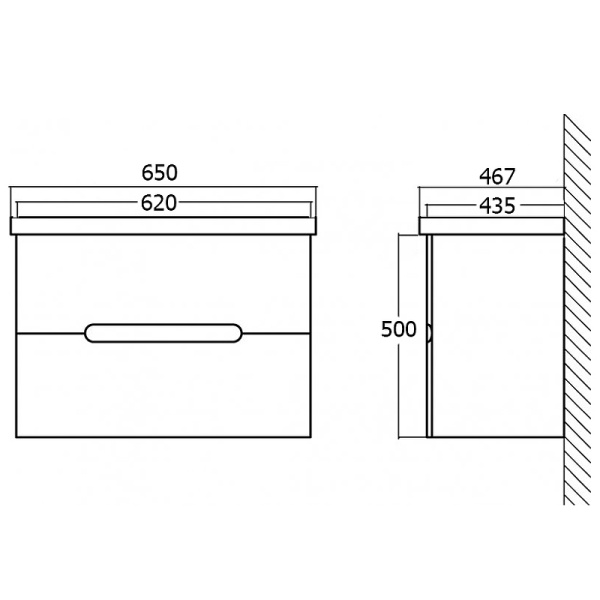 тумба с раковиной belbagno soft 65 soft-650-2c-so-bl подвесная белая
