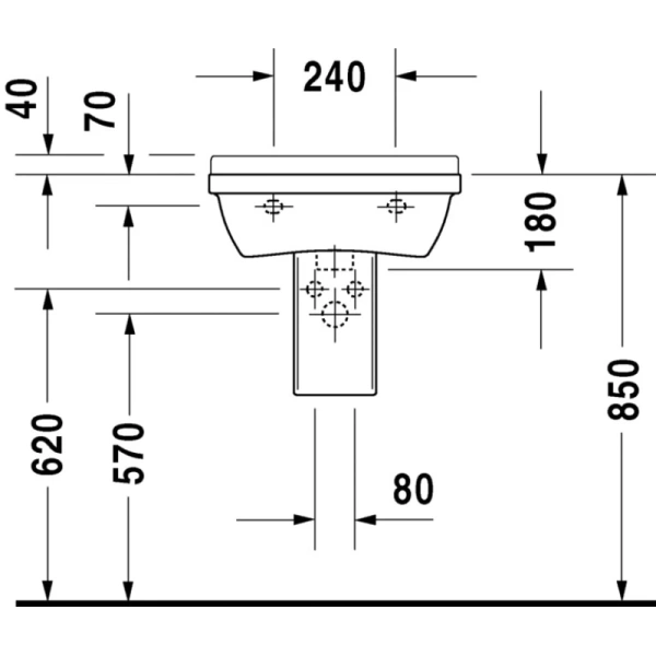 раковина подвесная 50 см duravit starck 3 030050