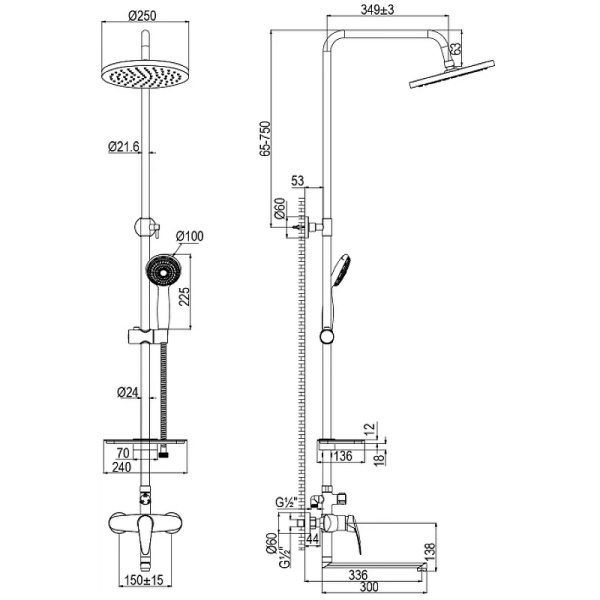 душевая система lemark linara lm0462cf хром