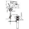 смеситель bravat gina f365104c-eng для биде, с донным клапаном, хром