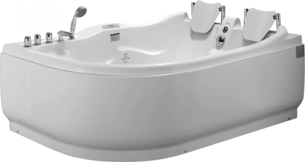 акриловая ванна gemy g9083 k r гидромассажная, 180х121 см, правосторонняя, цвет белый