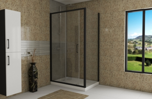 душевой уголок bravat black line 120×80 bs120.3101b профиль черный, стекло прозрачное