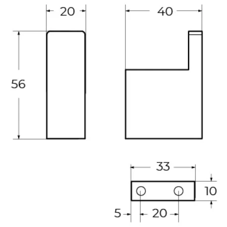 крючок cezares slider slider-hk-nop для ванны, черный матовый