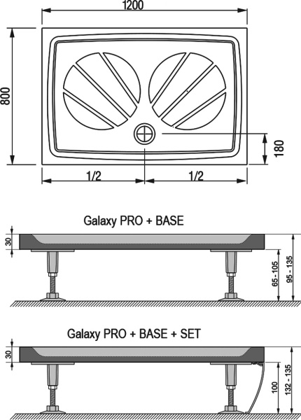 душевой поддон из искусственного камня ravak gigant pro 120×80 xa03g401010 белый