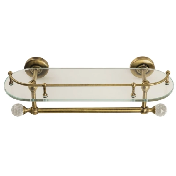Стеклянная полка Migliore Amerida 16565 цвет бронза с кристаллами Swarovski