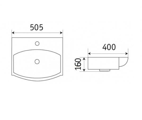 раковина подвесная 50 см ceramalux 78014c белая