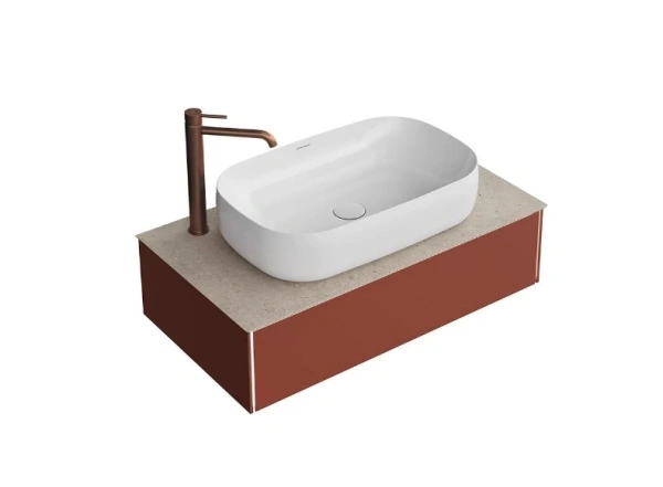 тумба под раковину kerama marazzi magica 90 подвесная, венецианский красный матовый ma.90.1/vr.m