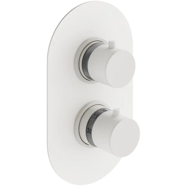 душевой комплект plumberia selection ixo kitxot19bo260 250 мм, с термостатом, белый матовый