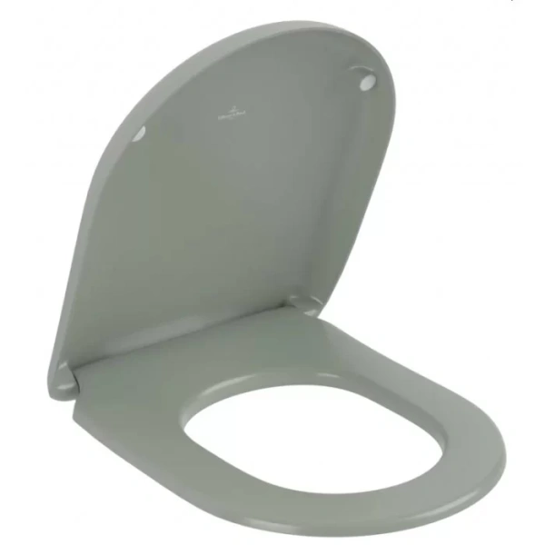 сиденье для унитаза villeroy & boch antao 8m67s1r8 с микролифтом, быстросъемное, цвет morning green, петли хром